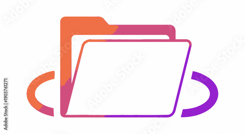 Modern cloud storage folder icon for digital data management and online file organization solutions