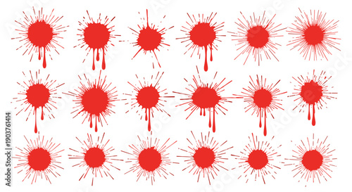 Red Paint Splatter Pattern – Abstract Grunge Blood Ink Splash Background