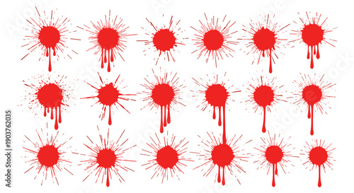 Red Paint Splatter Pattern – Abstract Grunge Blood Ink Splash Background