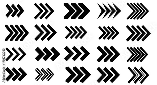Chevron Arrow Set – Directional Navigation Fast Forward Icons Collection