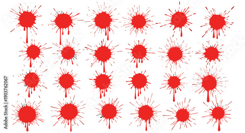 Red Paint Splatter Pattern – Abstract Grunge Blood Ink Splash Background