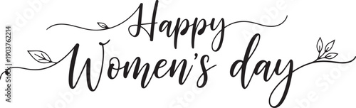 Elegant minimalist hand-drawn happy women's day greeting
