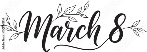 Elegant minimalist march 8th women's day vector illustration
