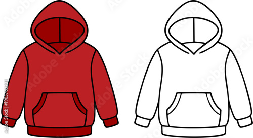 Red Hooded Sweatshirt Clothing Vector