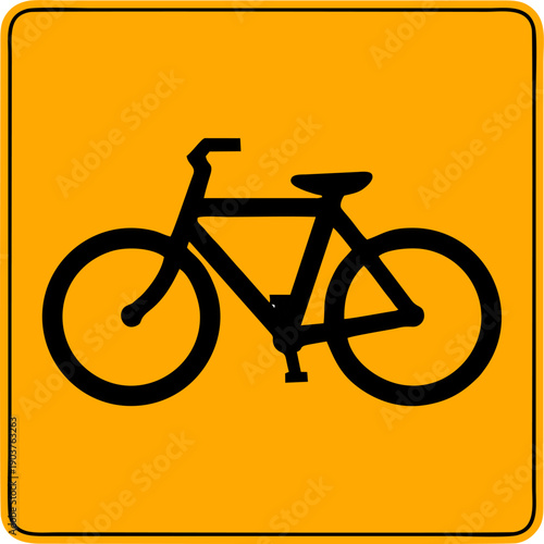 Bicycle Path Traffic Sign Icon