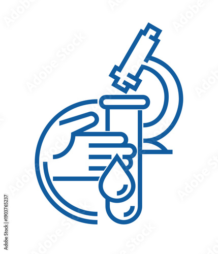 Complete blood count - icon in bold line