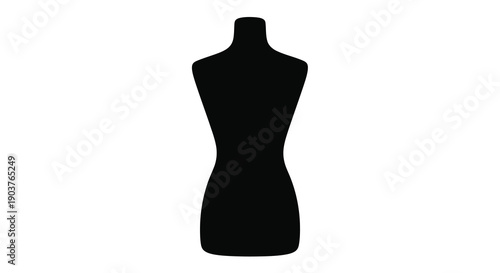 Black mannequin form isolated on white background a striking silhouette