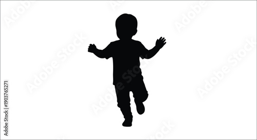 A child with arms outstretched in a dark silhouette