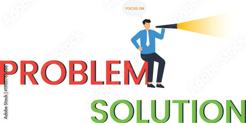 Businessman finding solution problem solving strategic planning future vision focus concept corporate challenge successful outcome looking forward man searching