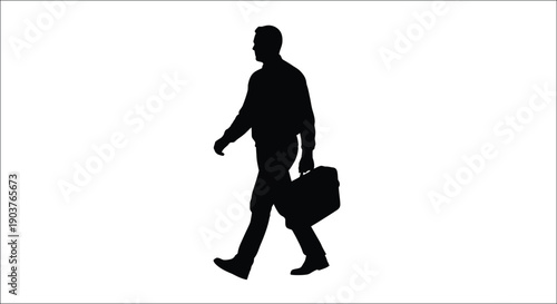 A man walking with a briefcase presented as a dark silhouette
