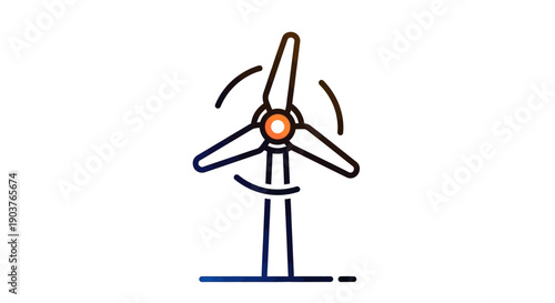 Modern wind turbine icon representing clean energy and sustainable power generation for a greener