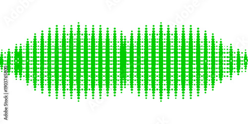 Vector illustration of a green abstract background design featuring a digital music equalizer pattern with light dots and mosaic texture for a professional business web banner backdrop