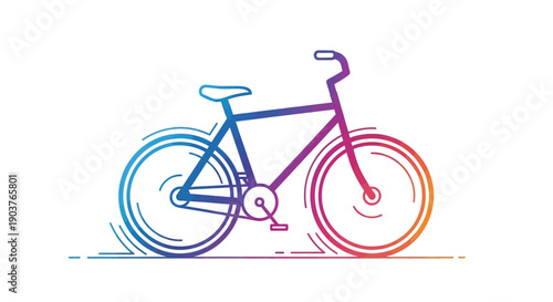 Dynamic Gradient Bicycle Illustration Capturing Movement and Sustainable Urban Mobility