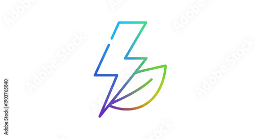 Vibrant gradient icon representing sustainable green energy and eco-friendly electric power