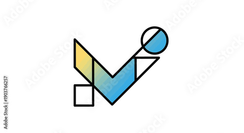 Abstract geometric logo design with gradient colors representing growth and modern aesthetics