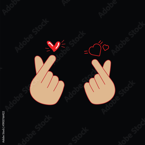 Hand Showing Finger Heart Mini Heart vector Illustration