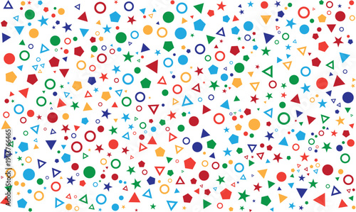 Colorful Geometric Shapes Scattered Abstractly