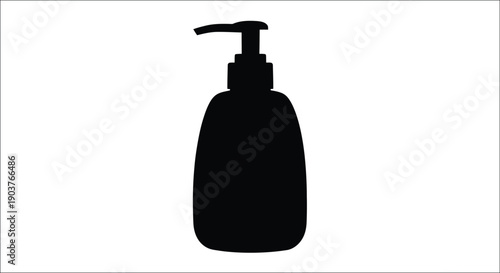 Black silhouette of a pump bottle simple design silhouette