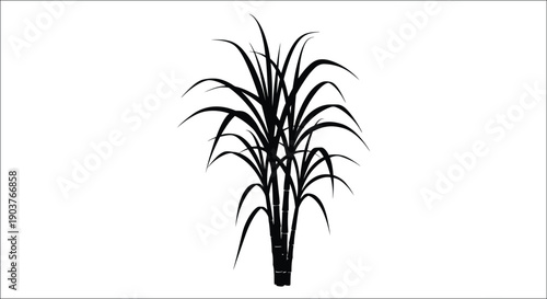Tall grass blades form a striking black silhouette