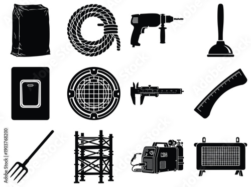 Construction and Workshop Tools Set bag of cement