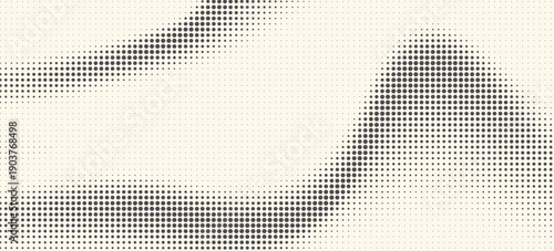 Hexagon Shapes Vector Abstract Geometric Technology Oscillation Wave Isolated on Light Background. Halftone Hex Retro Simple Pattern. Minimal 80s Style Dynamic Tech Wallpaper