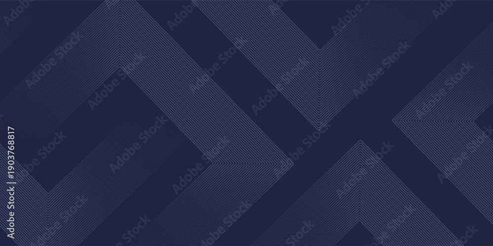 Obraz premium Abstract blue glowing geometric lines on dark background. Modern shiny blue rounded square lines pattern. Futuristic technology concept. Suit for poster, cover, banner,