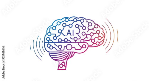 Digital brain illustration symbolizing artificial intelligence and neural network technology