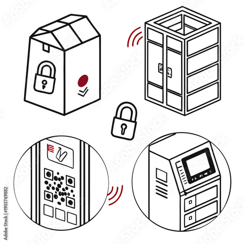 Illustration of various secure payment methods and devices