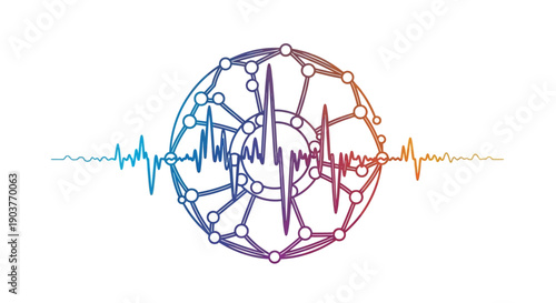 Abstract colorful network wave design illustrating modern digital connectivity and data flow