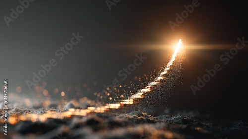 Stairway to Success: An inspirational conceptual image depicting a glowing staircase ascending toward a bright light, symbolizing progress, ambition, and the pursuit of goals.