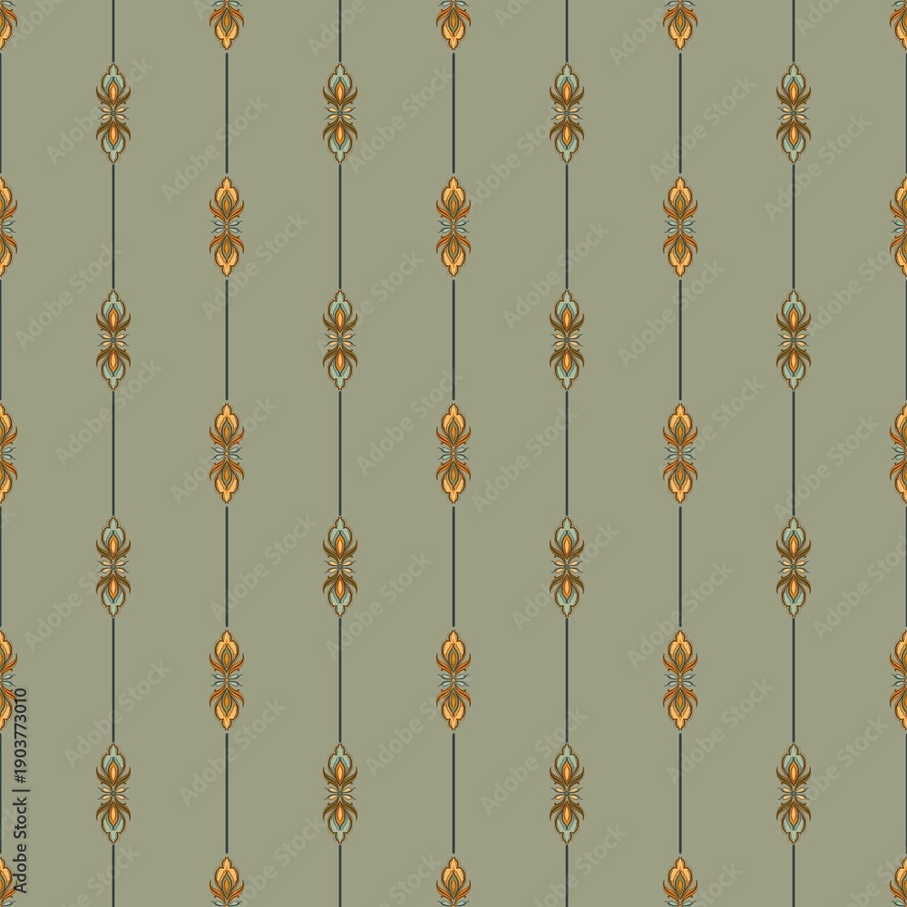 Fototapeta premium Floral Stripes pattern