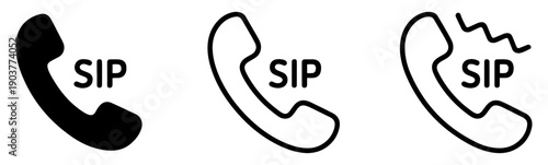 sip dialer phone icon set