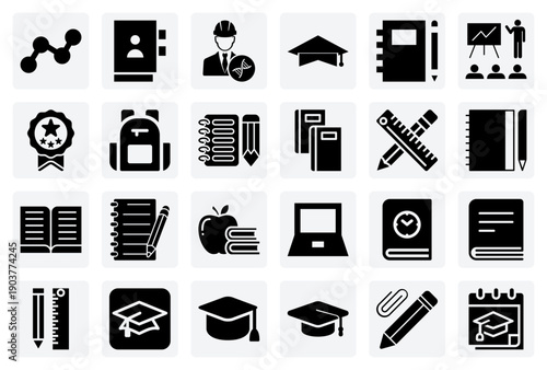 Symbols Of Academic Success And Learning – Graduation Hats, Ranking Badges, And Scientific Discovery For Educational Designs