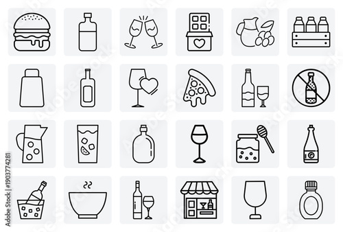 A Mix Of Restaurant Meals And Pantry Staples – Burgers, Pizza, Soup, Honey, And Chocolate For Food-Themed Designs