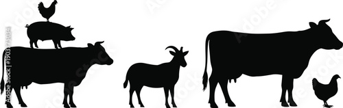 Farm Animal Silhouettes Collection