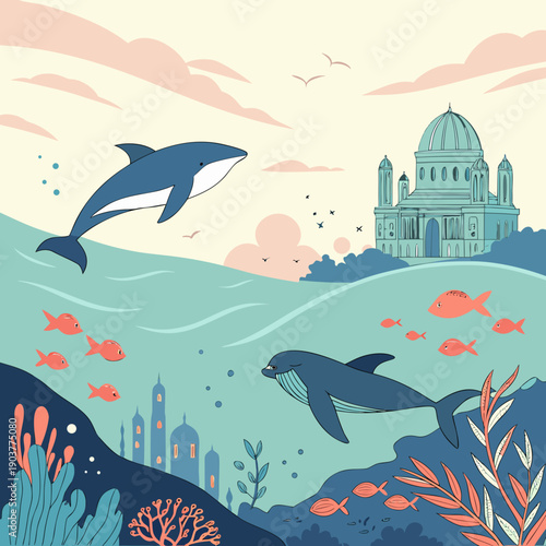 Aquatic renaissance vision of future ocean discoveries, symbolizing lost knowledge and hopeful exploration.