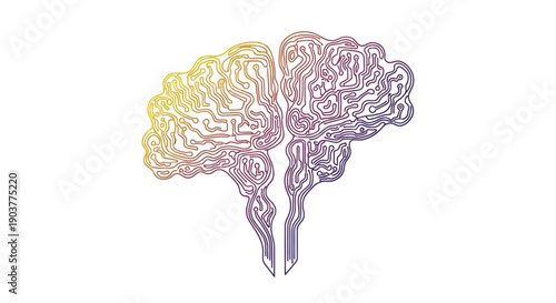 Vibrant digital brain circuit design illustrating artificial intelligence and machine learning