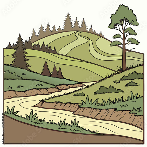 Abstract geometric land design with layered depth and subtle color gradients, representing depth and exploration.