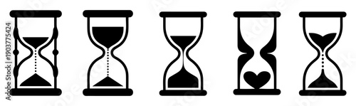 hourglass timer icon vector set
