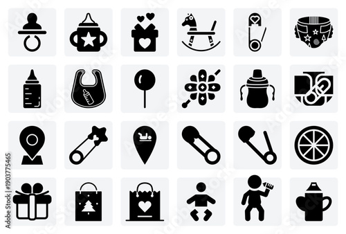 Childhood Necessities And Gifts – Diaper, Bib, And A Rocking Horse As A Perfect Present For A Young Child