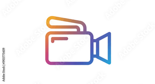 Vibrant Gradient Video Camera Icon for Digital Media and Content Creation Symbol