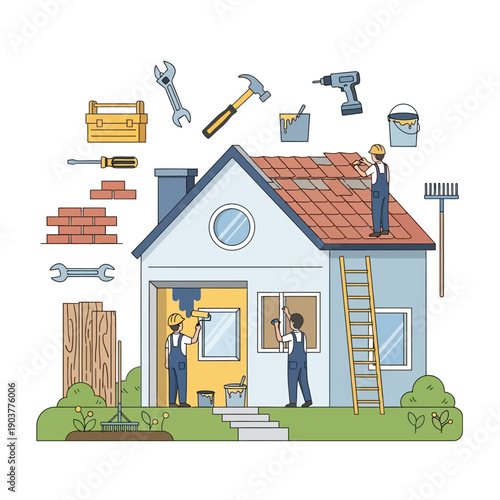 Home Renovation and Repair: House Painting, Roofing, Construction Tools & Workers