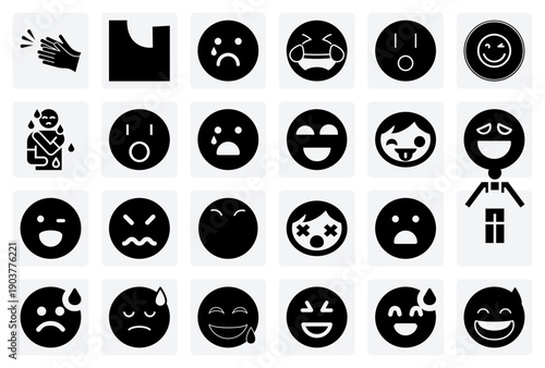 Social Media Reactions And Expressive Faces – Winking, Laughing, Crying, And Shocked Expressions For Online Interaction.