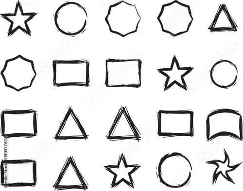 Geometric shapes and symbols illustration