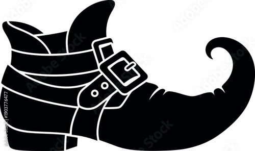 Leprechaun shoe silhouette icon for St. Patrick's Day concept