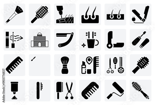 Grooming And Self-Care Implements – Tools For Hair, Skin, And Dental Hygiene For Health And Beauty Marketing.