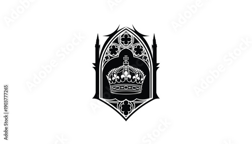 Gothic window arch illustration vintage architecture