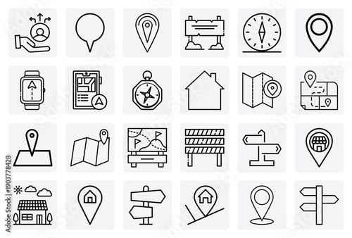 Geographic Information And Cartography – Tools For Navigation Including A Compass, Maps, And Signposts For Determining Location.