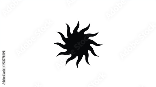 Abstract black sunburst design with sharp jagged edges a silhouette