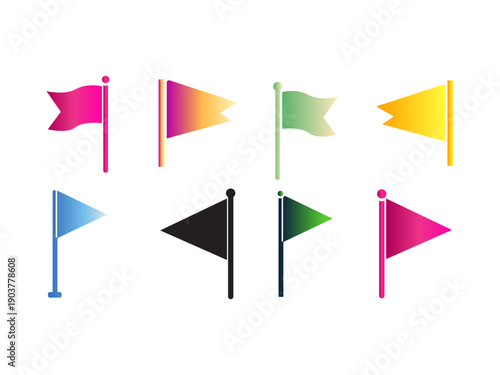 A set of vector illustrations of sports flag.transparant background 